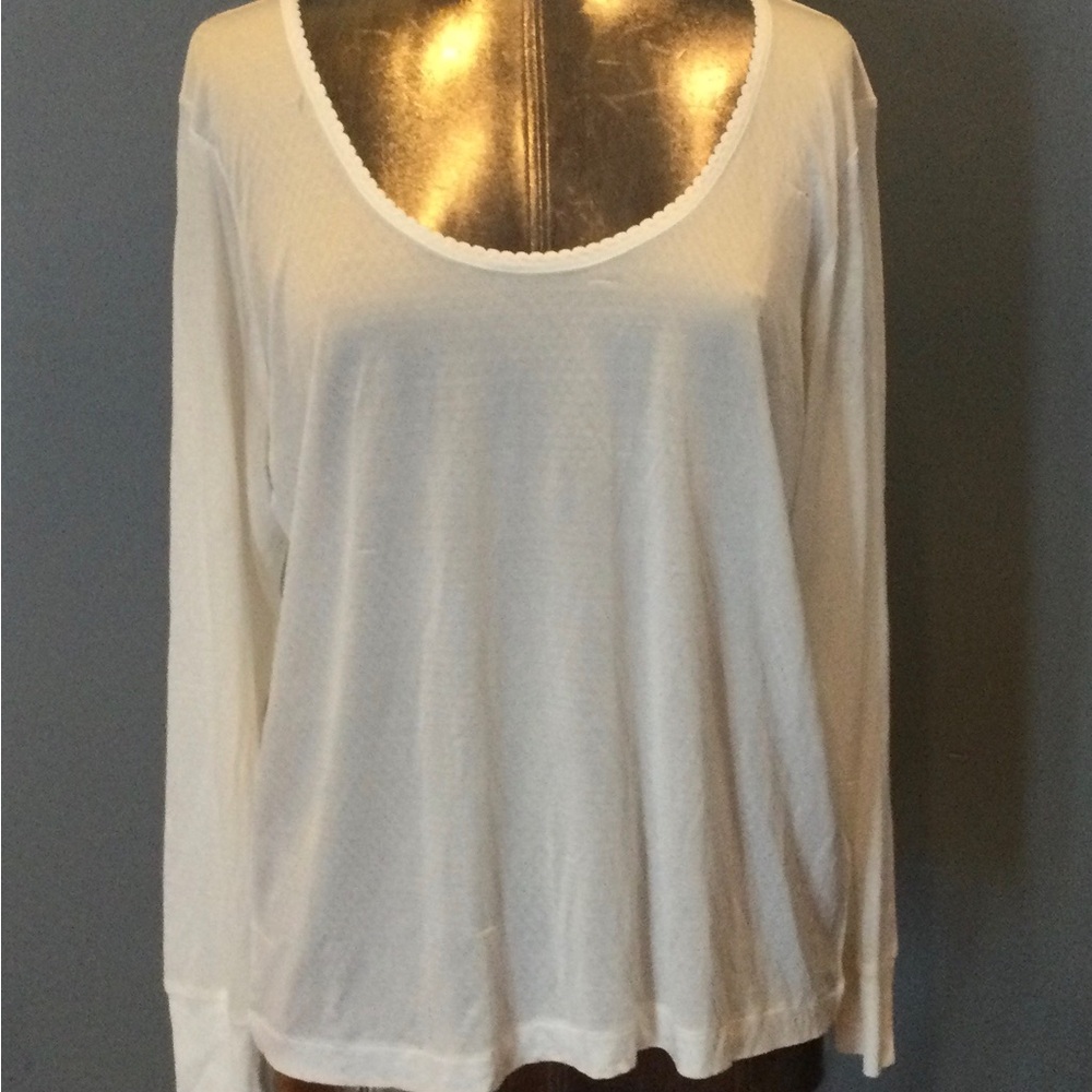 L.L. Bean Ivory Silk Base Layer Top